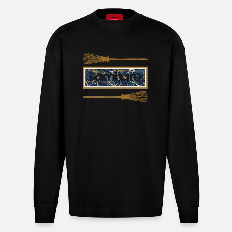 samhain e 16 - Heavyweight Oversized Organic Langarmshirt Made in EU - SOLID BLACK