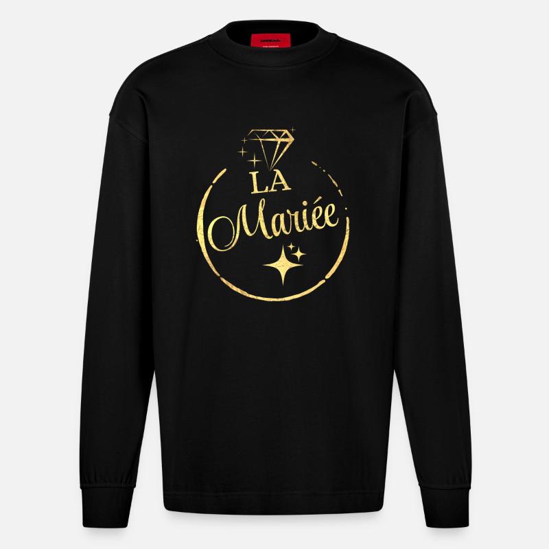 la mariée doré - Manches longues bio épais oversize fabriqué en UE - SOLID BLACK
