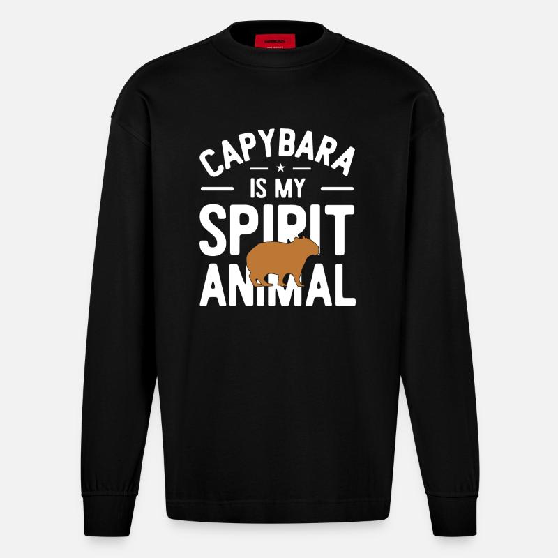 Capybara - Heavyweight Oversized Organic Langarmshirt Made in EU - SOLID BLACK