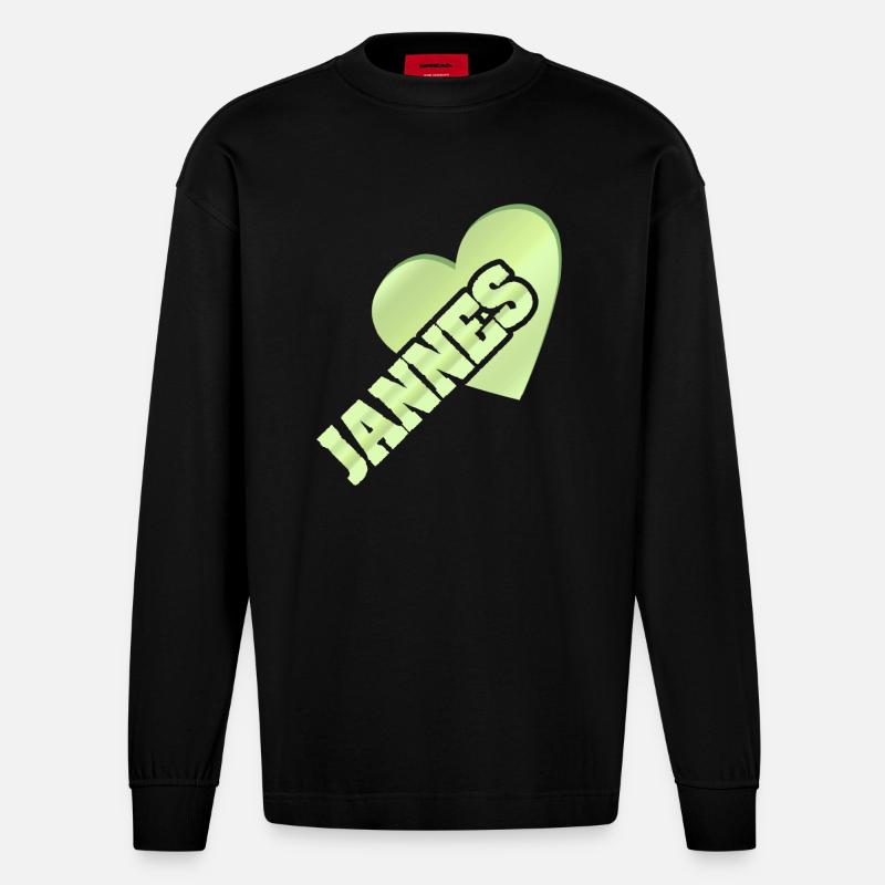 Jannes comme l’or - Manches longues bio épais oversize fabriqué en UE - SOLID BLACK