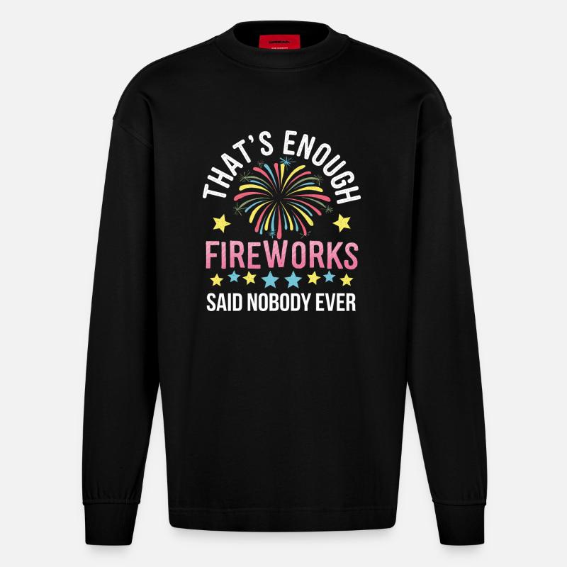 Pyrotechnics Fireworks Pyrotechnics - Heavyweight Oversized Organic Longsleeve Shirt Made in EU - SOLID BLACK