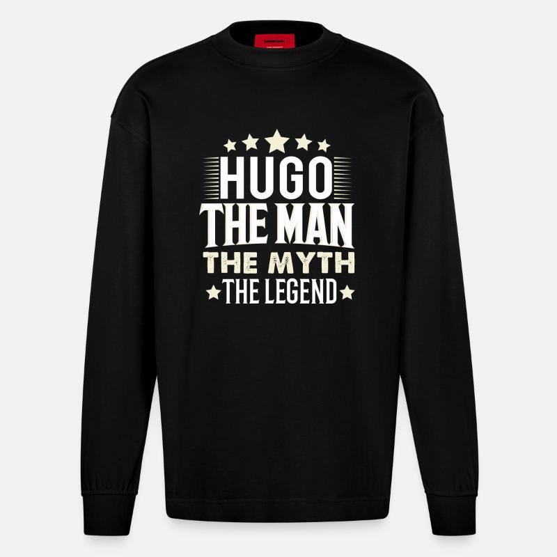 Hugo - Heavyweight Oversized Organic Langarmshirt Made in EU - SOLID BLACK
