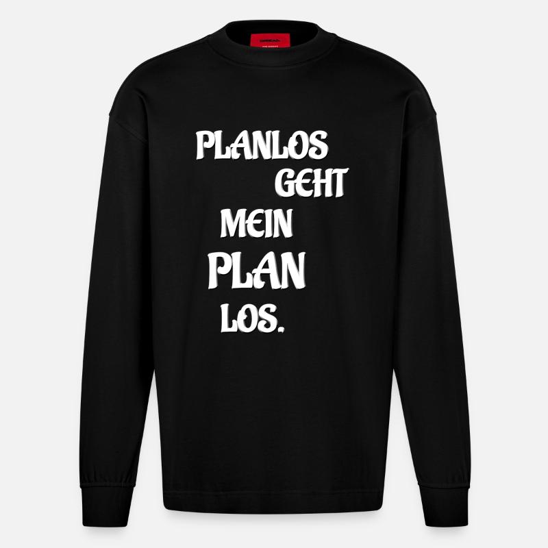 PLANLOS VA MON PLAN LOS - Manches longues bio épais oversize fabriqué en UE - SOLID BLACK