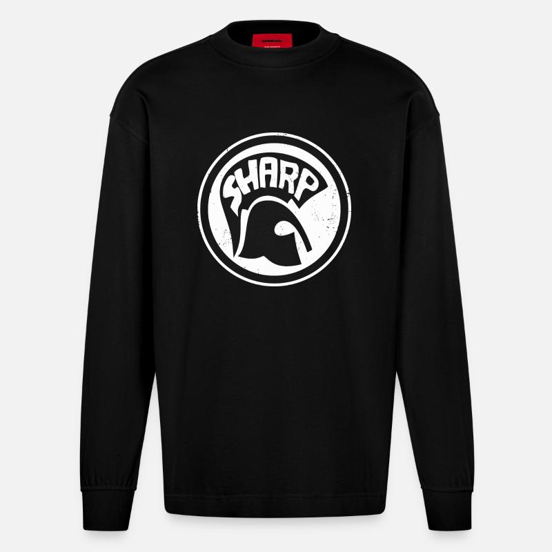 S.H.A.R.P - SHARP - Heavyweight Oversized Organic Langarmshirt Made in EU - SOLID BLACK