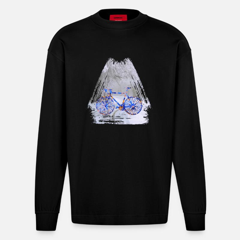 vélo hiver e 112 - Manches longues bio épais oversize fabriqué en UE - SOLID BLACK