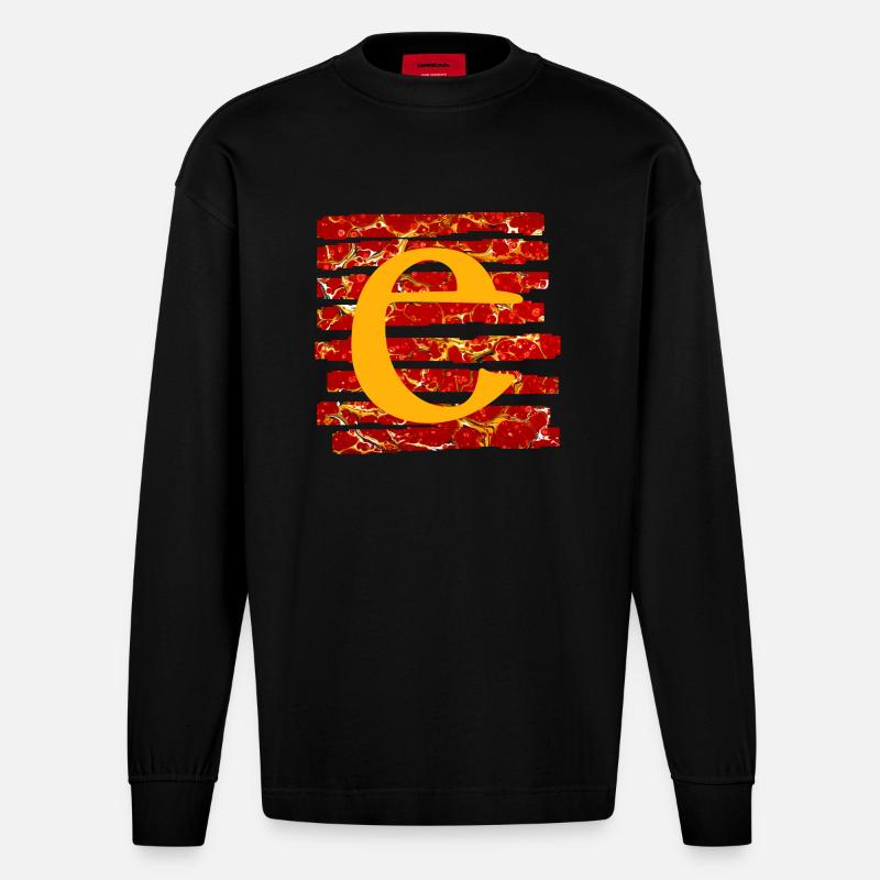 strips e 232 e - Heavyweight Oversized Organic Longsleeve Shirt Made in EU - SOLID BLACK