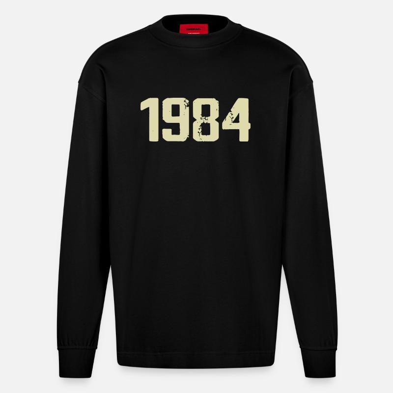 Jubilee 1984 - Heavyweight Oversized Organic Longsleeve Shirt Made in EU - SOLID BLACK