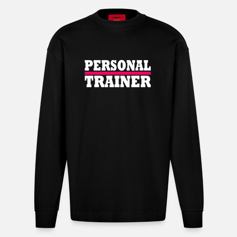 Personal trainer - Heavyweight Oversized Organic Langarmshirt Made in EU - SOLID BLACK