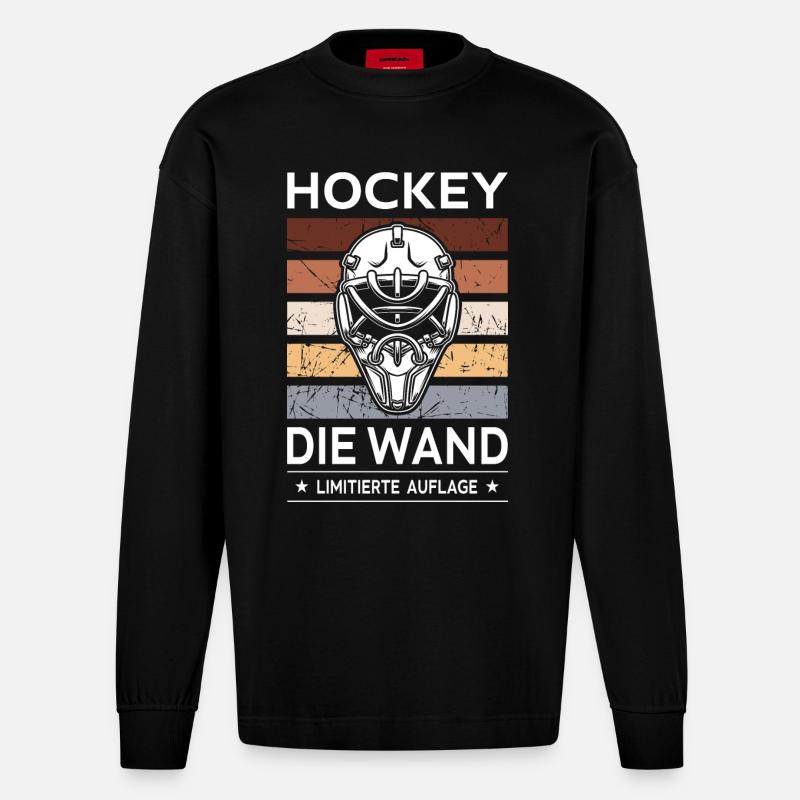 Die Wand - Heavyweight Oversized Organic Langarmshirt Made in EU - SOLID BLACK