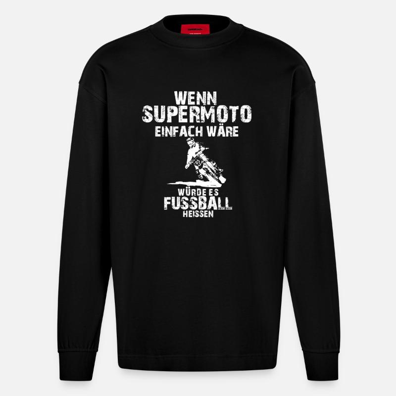 MX-Was sonst: SM Einfach - Heavyweight Oversized Organic Langarmshirt Made in EU - SOLID BLACK