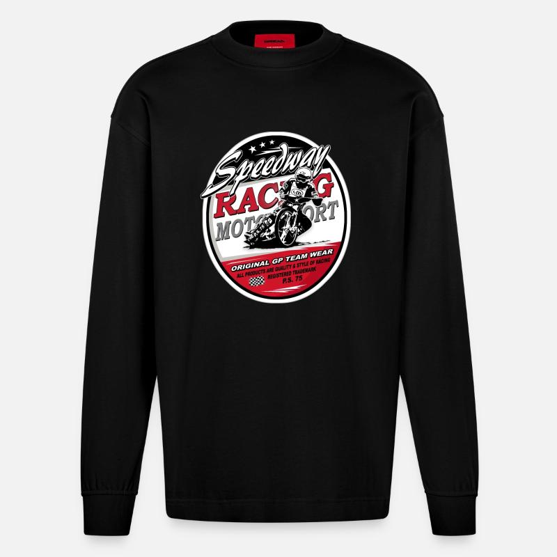 Speedway Racing_AAA - Heavyweight Oversized Organic Langarmshirt Made in EU - SOLID BLACK