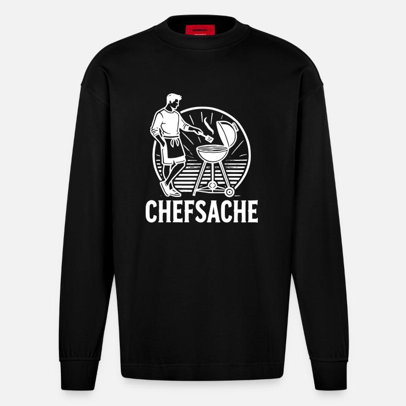 Grillen - Heavyweight Oversized Organic Langarmshirt Made in EU - SOLID BLACK