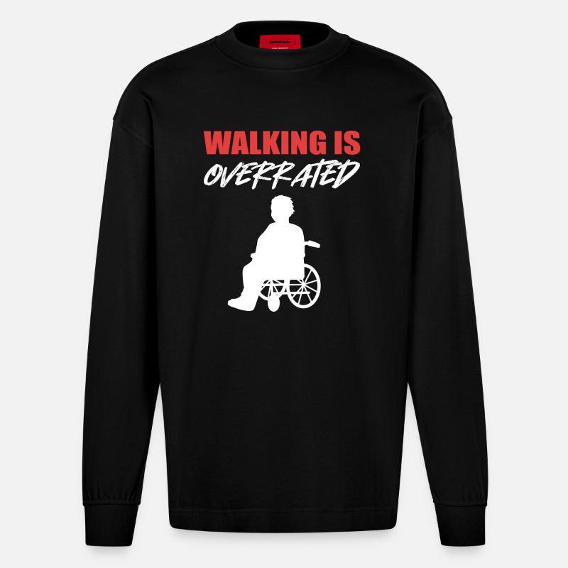 Rollstuhl - Heavyweight Oversized Organic Langarmshirt Made in EU - SOLID BLACK