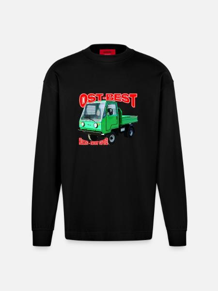 Multicar M25 bunt - Heavyweight Oversized Organic Langarmshirt Made in EU - SOLID BLACK