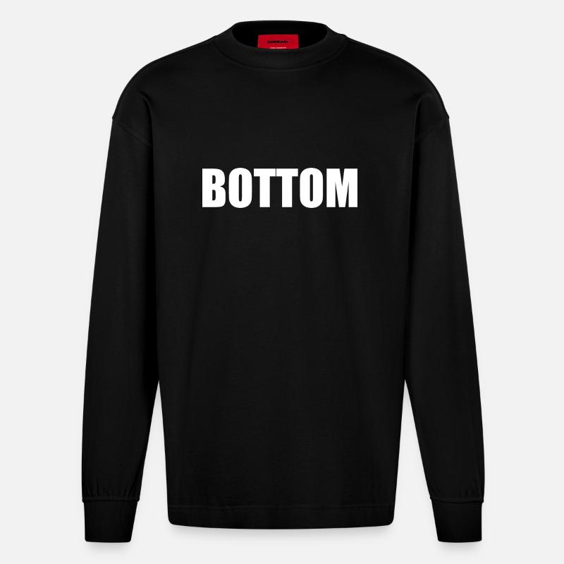 Bottom - Manches longues bio épais oversize fabriqué en UE - SOLID BLACK