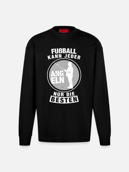 Angeln - Heavyweight Oversized Organic Langarmshirt Made in EU - SOLID BLACK