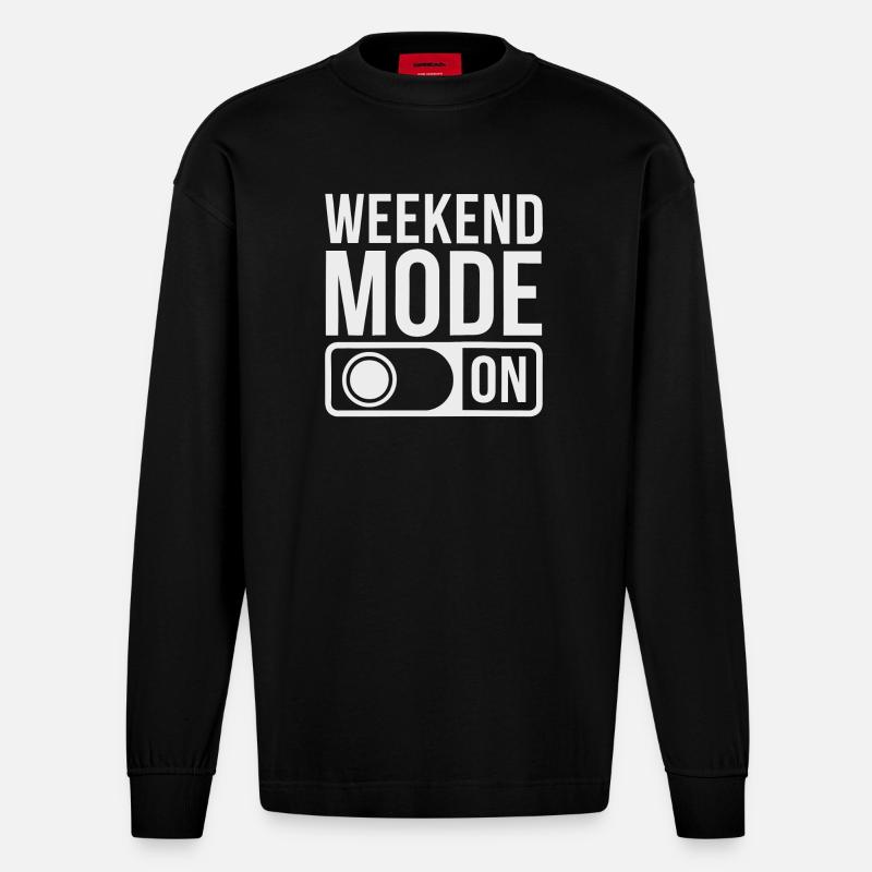 Mode week-end activé - Manches longues bio épais oversize fabriqué en UE - SOLID BLACK