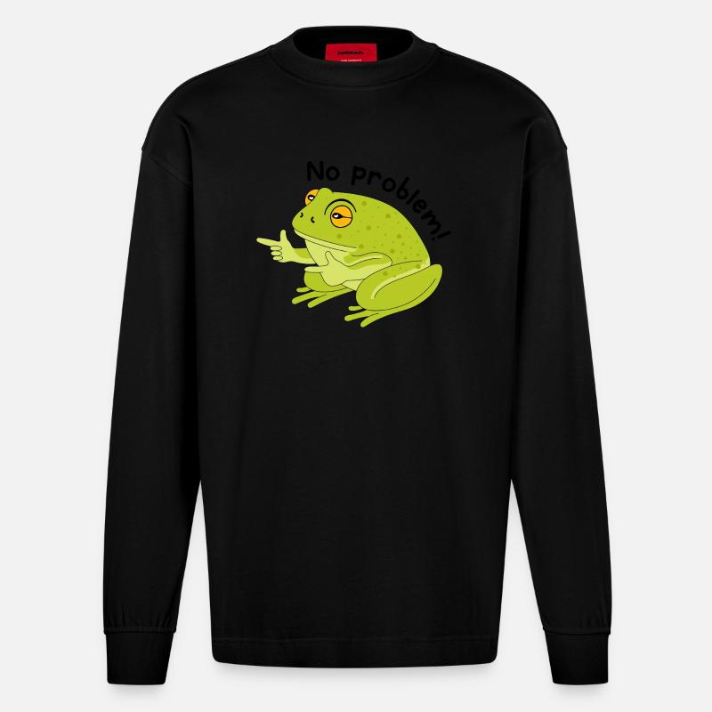 Grenouille pas de problème - Manches longues bio épais oversize fabriqué en UE - SOLID BLACK