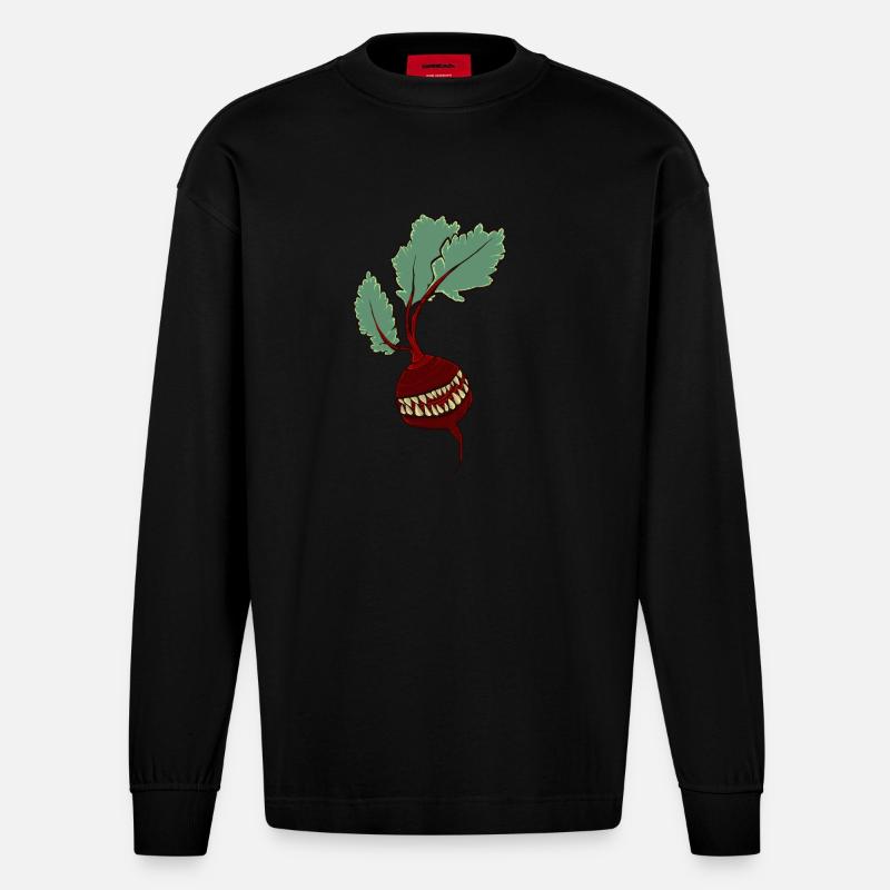 Teethroot - Heavyweight Oversized Organic Langarmshirt Made in EU - SOLID BLACK
