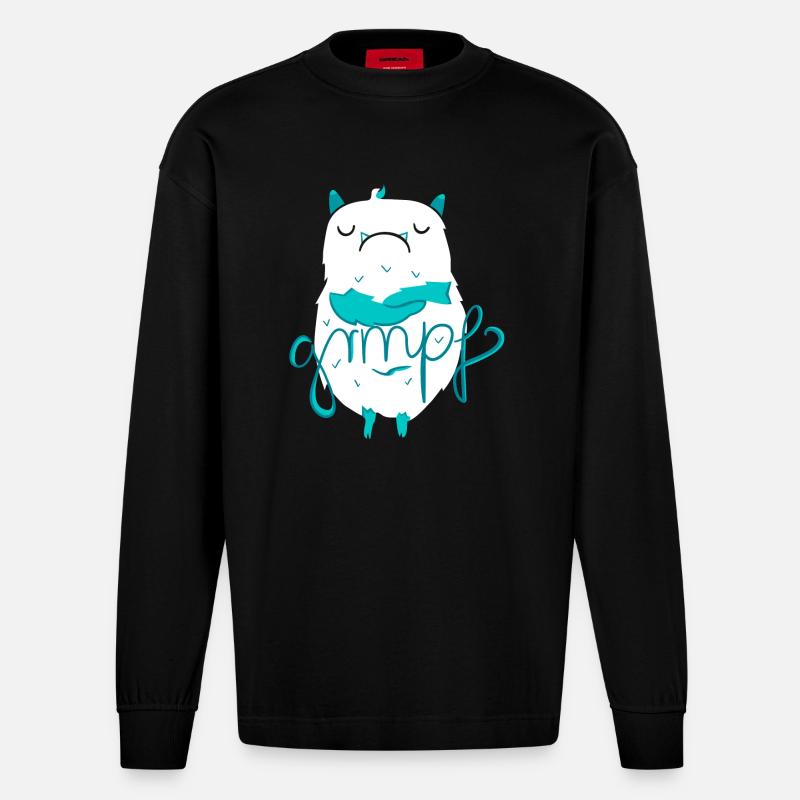 Mr. Grmpf - Heavyweight Oversized Organic Langarmshirt Made in EU - SOLID BLACK