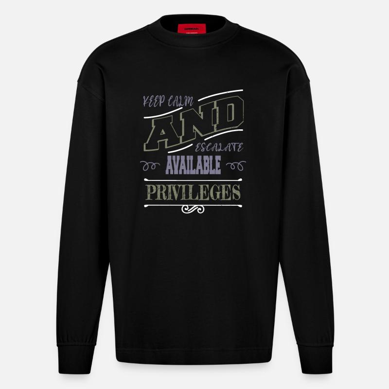 anonymous expect us gift idea - Heavyweight Oversized Organic Langarmshirt Made in EU - SOLID BLACK