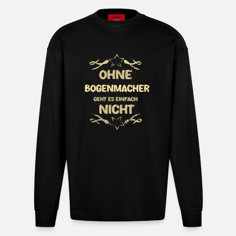 Bow makers as bow makers - Heavyweight Oversized Organic Longsleeve Shirt Made in EU - SOLID BLACK