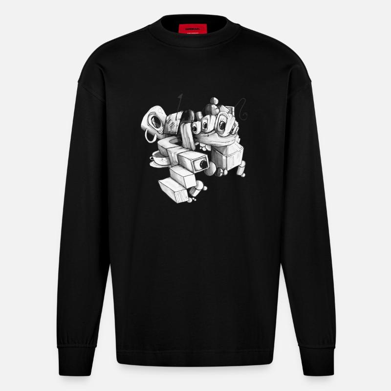 US-Brief - Heavyweight Oversized Organic Langarmshirt Made in EU - SOLID BLACK
