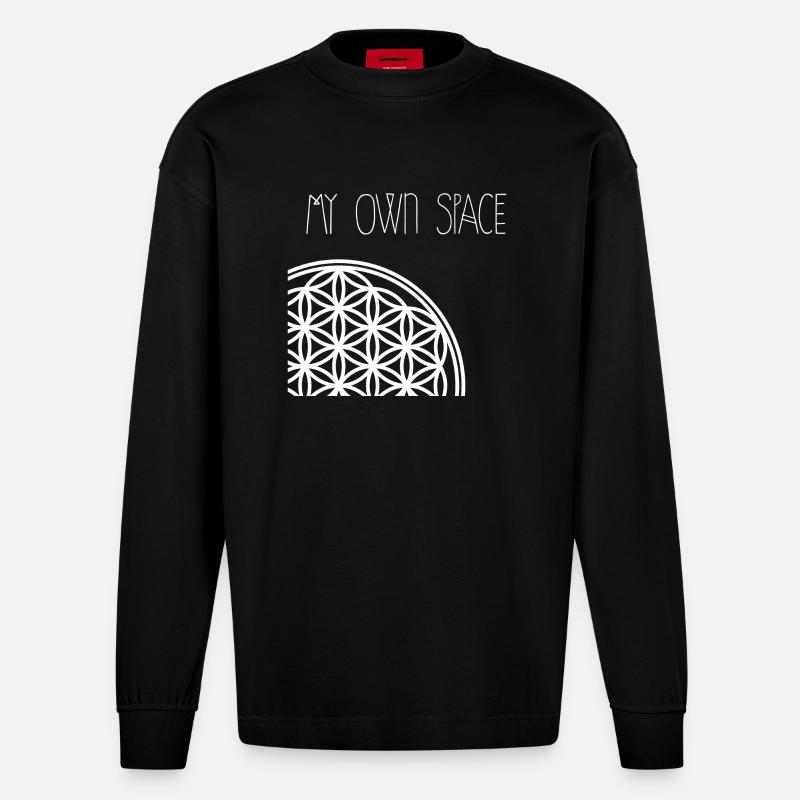 Space 19 - Heavyweight Oversized Organic Langarmshirt Made in EU - SOLID BLACK
