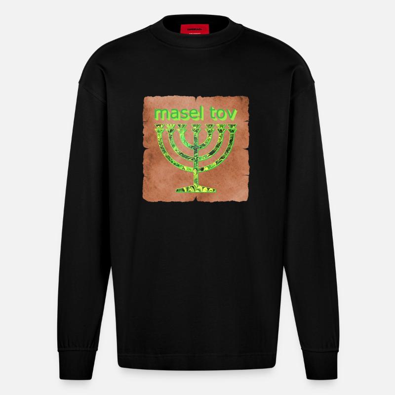 masel tov e 35 - Heavyweight Oversized Organic Langarmshirt Made in EU - SOLID BLACK