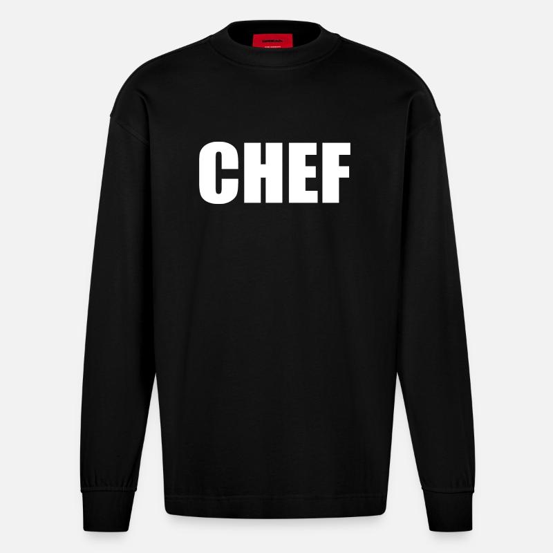 Chef - Heavyweight Oversized Organic Langarmshirt Made in EU - SOLID BLACK