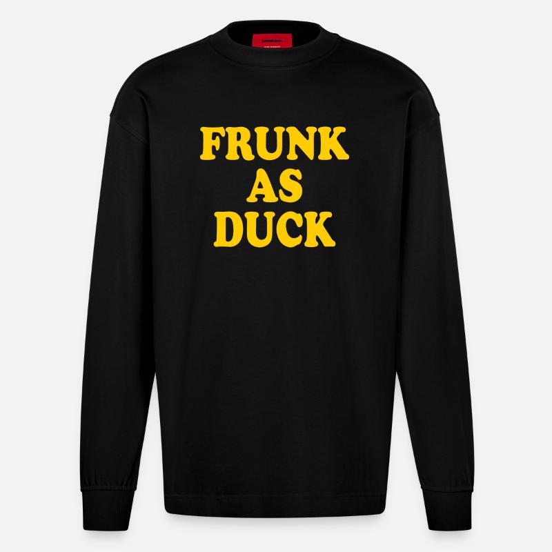 Frunk as duck - Heavyweight Oversized Organic Langarmshirt Made in EU - SOLID BLACK