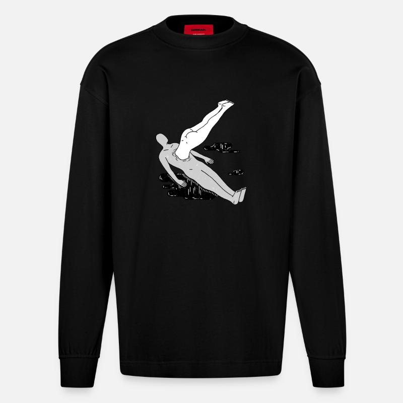 Headfirst - Manches longues bio épais oversize fabriqué en UE - SOLID BLACK