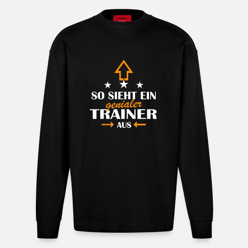 GENIALER Trainer - Heavyweight Oversized Organic Langarmshirt Made in EU - SOLID BLACK