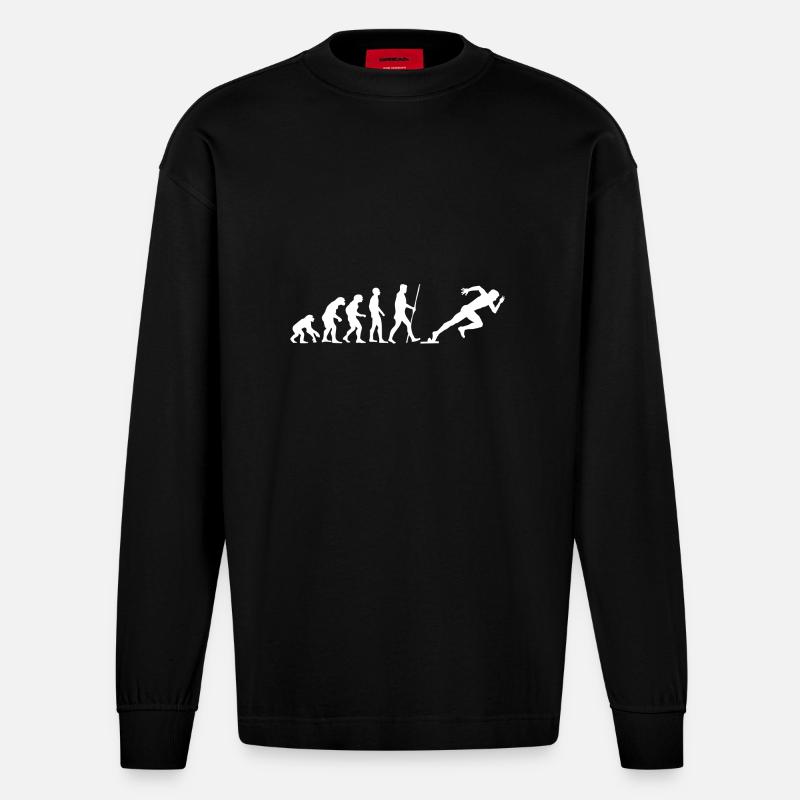 SPRINTER EVOLUTION! - Heavyweight Oversized Organic Longsleeve Shirt Made in EU - SOLID BLACK