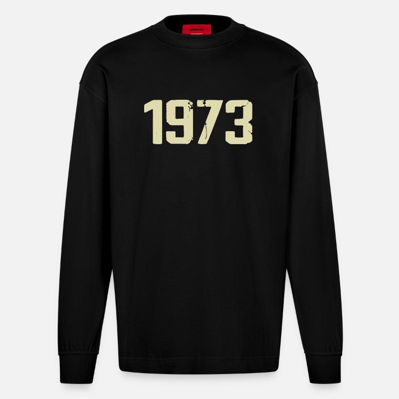 Jubilee 1973 - Heavyweight Oversized Organic Longsleeve Shirt Made in EU - SOLID BLACK