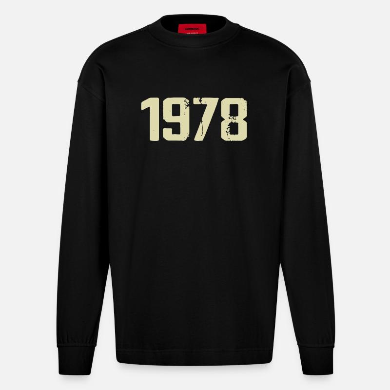 Jubilee 1978 - Heavyweight Oversized Organic Longsleeve Shirt Made in EU - SOLID BLACK