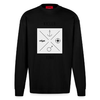 Kieler Jung - Heavyweight Oversized Organic Langarmshirt Made in EU - SOLID BLACK - Vorne