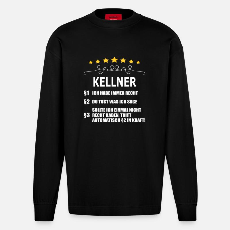 KELLNER - Heavyweight Oversized Organic Langarmshirt Made in EU - SOLID BLACK