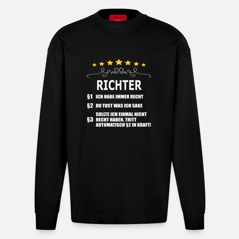 RICHTER - Heavyweight Oversized Organic Langarmshirt Made in EU - SOLID BLACK