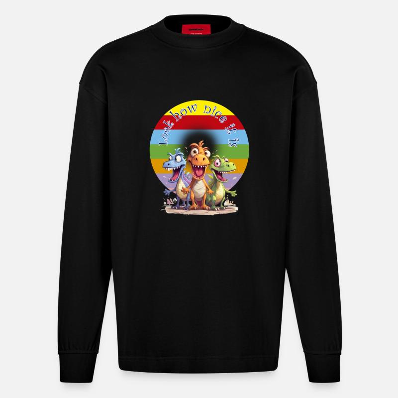 Regardez comme c’est beau - Manches longues bio épais oversize fabriqué en UE - SOLID BLACK