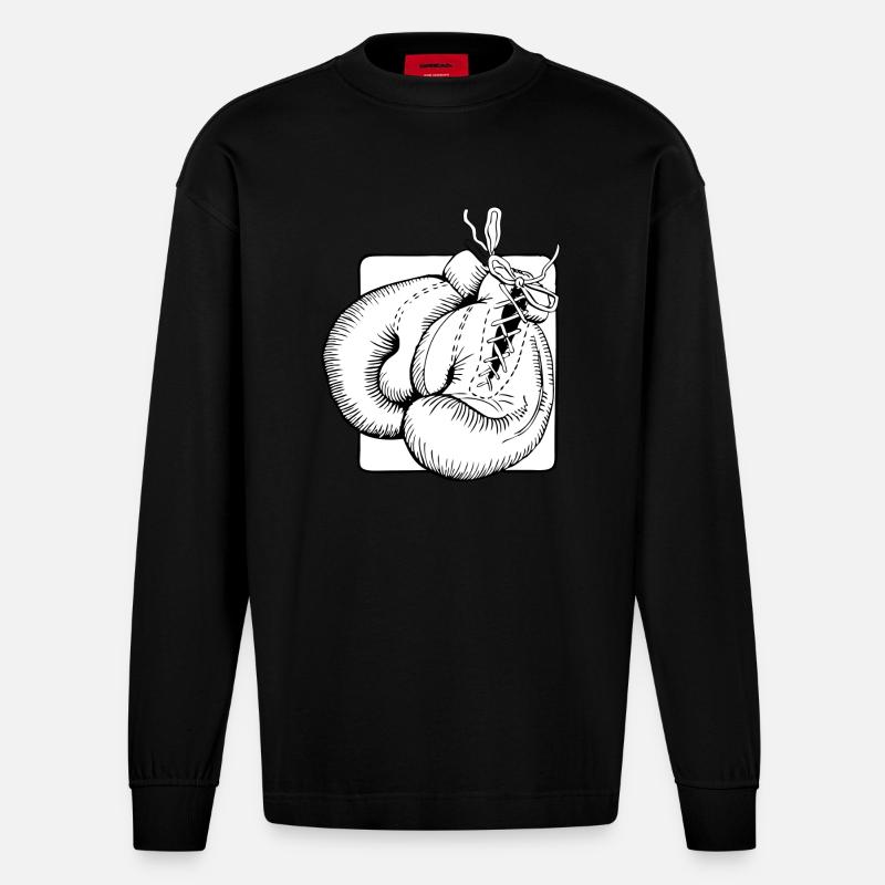 Boxhandschuhe - Heavyweight Oversized Organic Langarmshirt Made in EU - SOLID BLACK