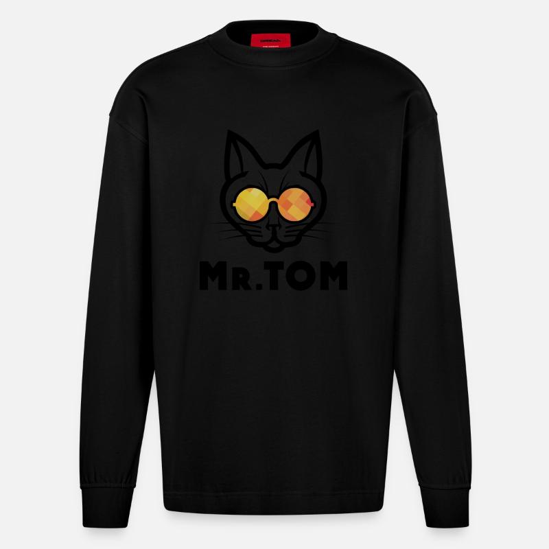 Mr Tom - Heavyweight Oversized Organic Langarmshirt Made in EU - SOLID BLACK