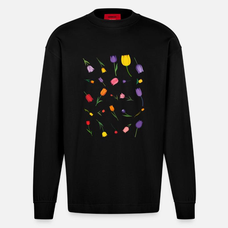 Frühling - Heavyweight Oversized Organic Langarmshirt Made in EU - SOLID BLACK