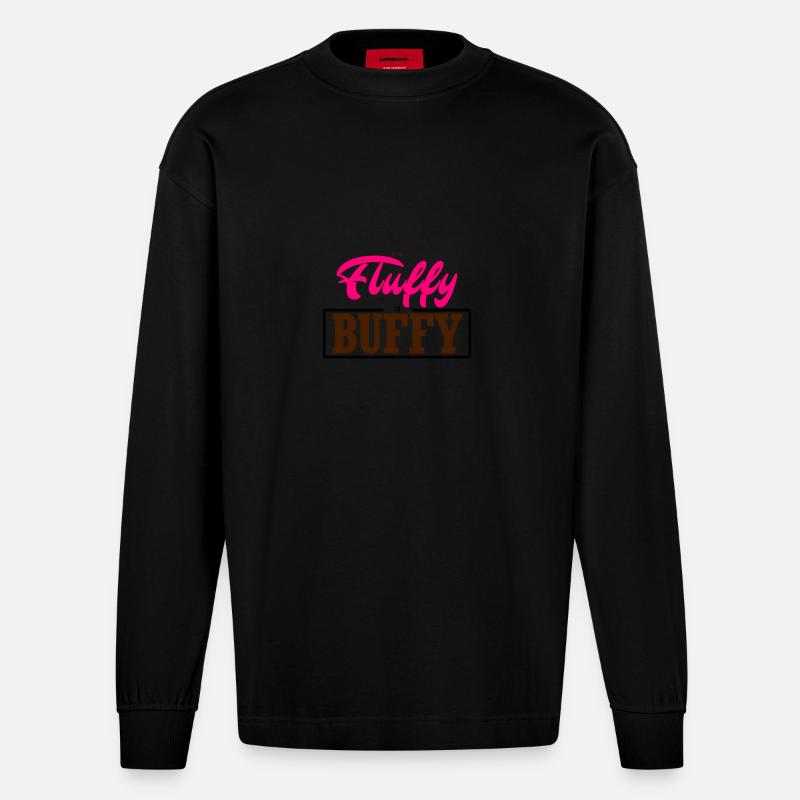 From Fluffy to Buffy - Heavyweight Oversized Organic Langarmshirt Made in EU - SOLID BLACK
