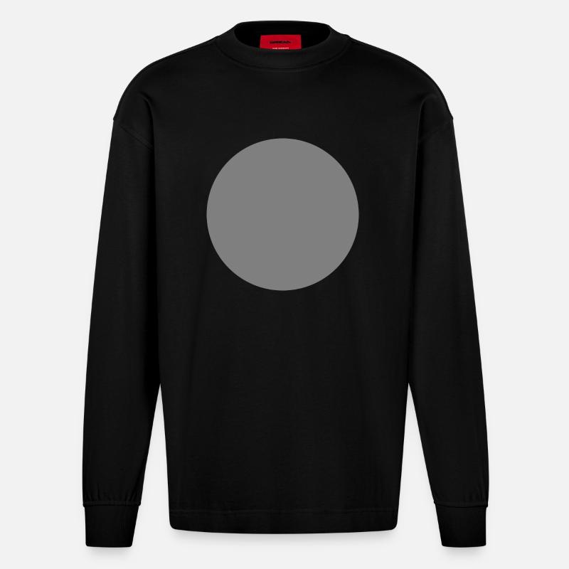 Kreis grau - Heavyweight Oversized Organic Langarmshirt Made in EU - SOLID BLACK