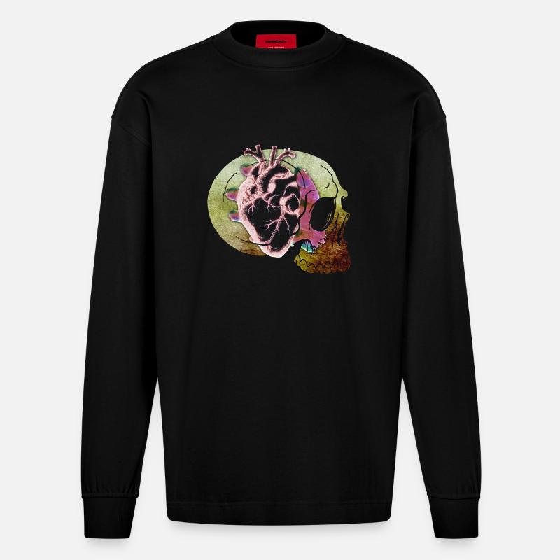 Headbleed - Heavyweight Oversized Organic Langarmshirt Made in EU - SOLID BLACK