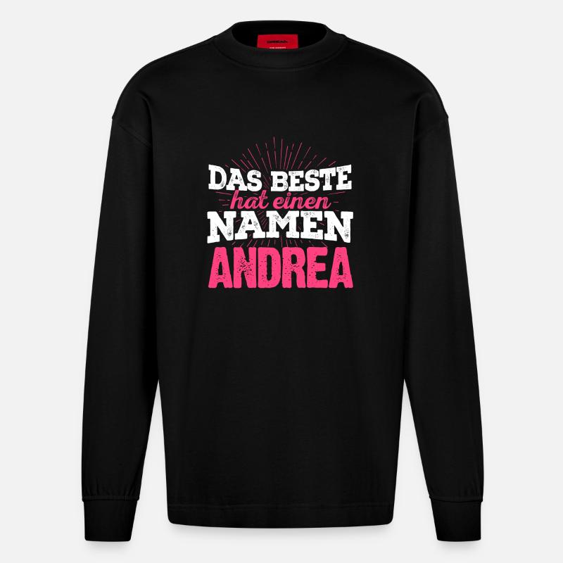 ANDREA - das Beste - Heavyweight Oversized Organic Langarmshirt Made in EU - SOLID BLACK