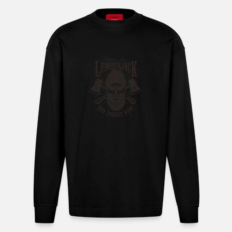 Lumberjack - Heavyweight Oversized Organic Langarmshirt Made in EU - SOLID BLACK