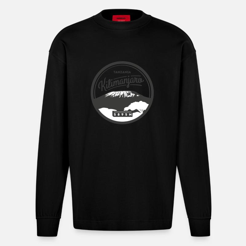 Kilimanjaro - Heavyweight Oversized Organic Langarmshirt Made in EU - SOLID BLACK