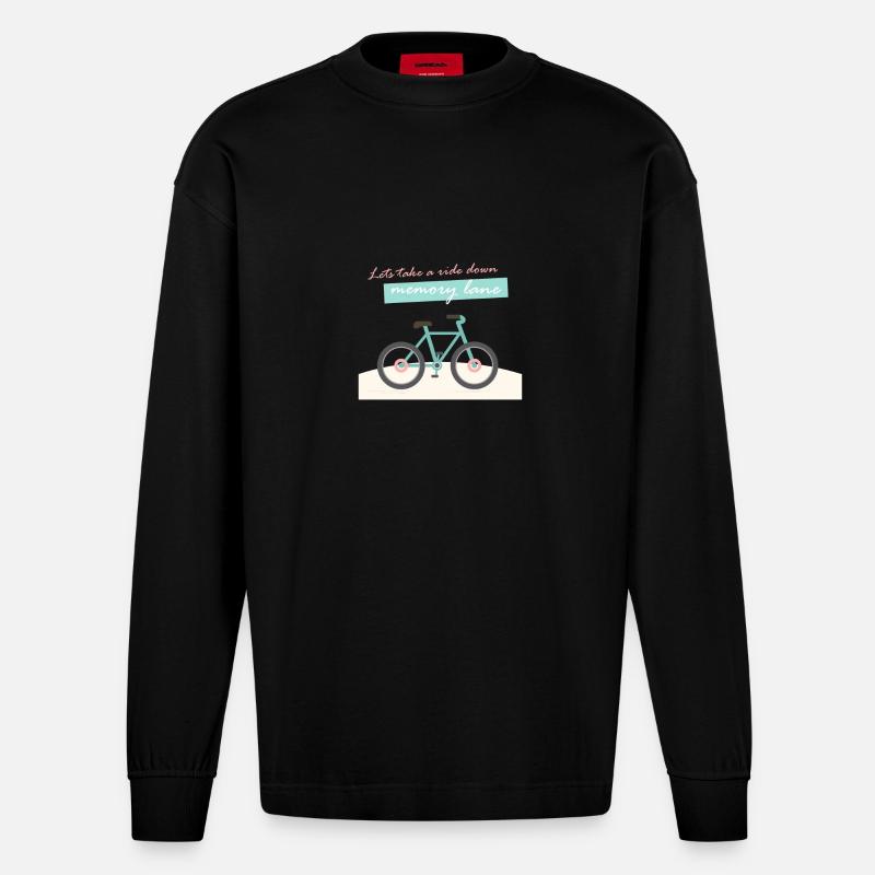 Memory lane - Heavyweight Oversized Organic Langarmshirt Made in EU - SOLID BLACK